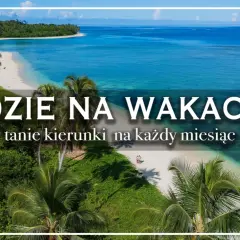 Rajska plaża z palmami i turkusową wodą. Idealne kraje na wakacje, tanie kierunki na każdy miesiąc.