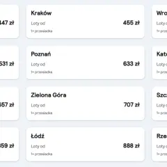Tanie loty na majówkę z różnych miast Polski: Warszawa od 447 zł, Kraków od 455 zł, Wrocław od 507 zł.